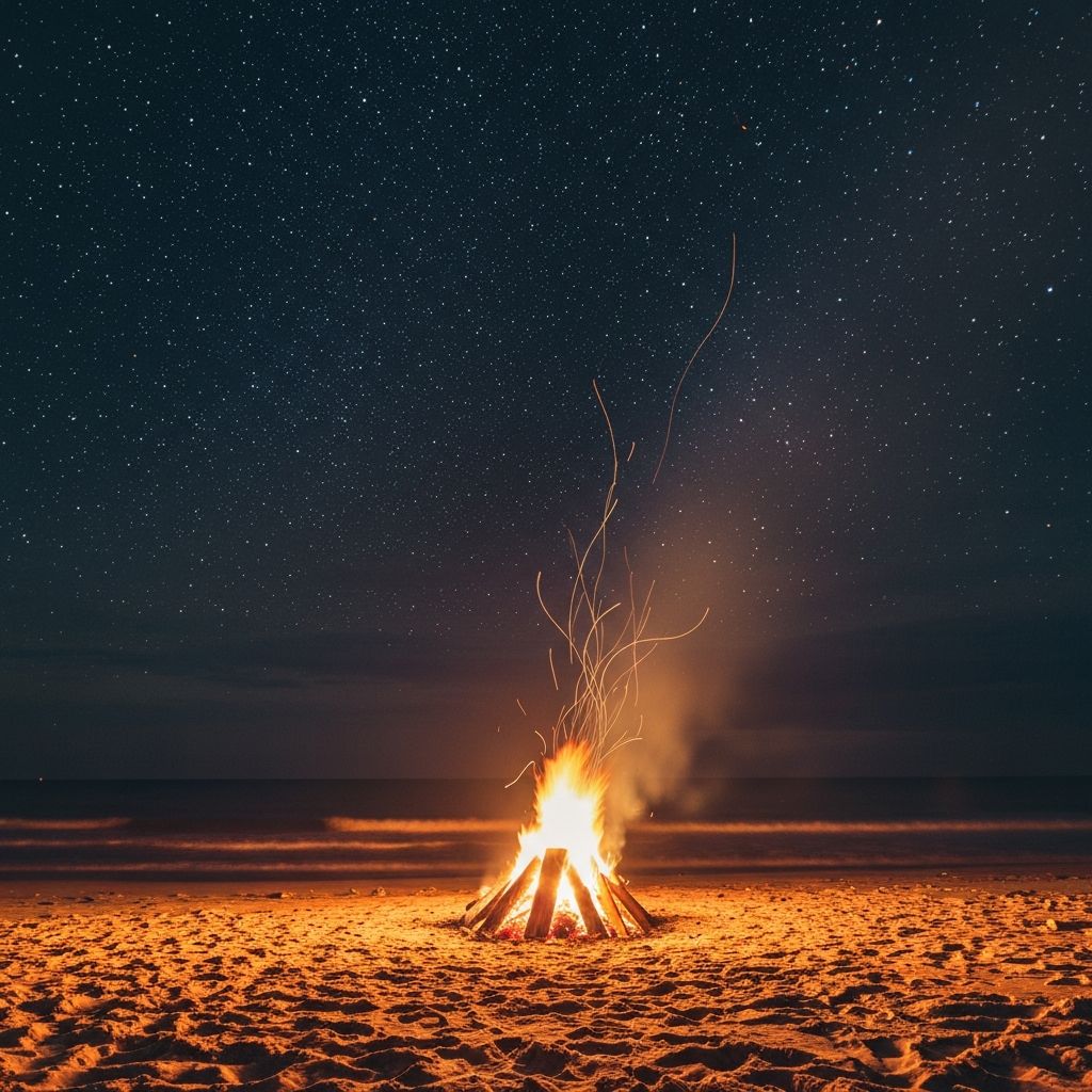 Beach bonfire